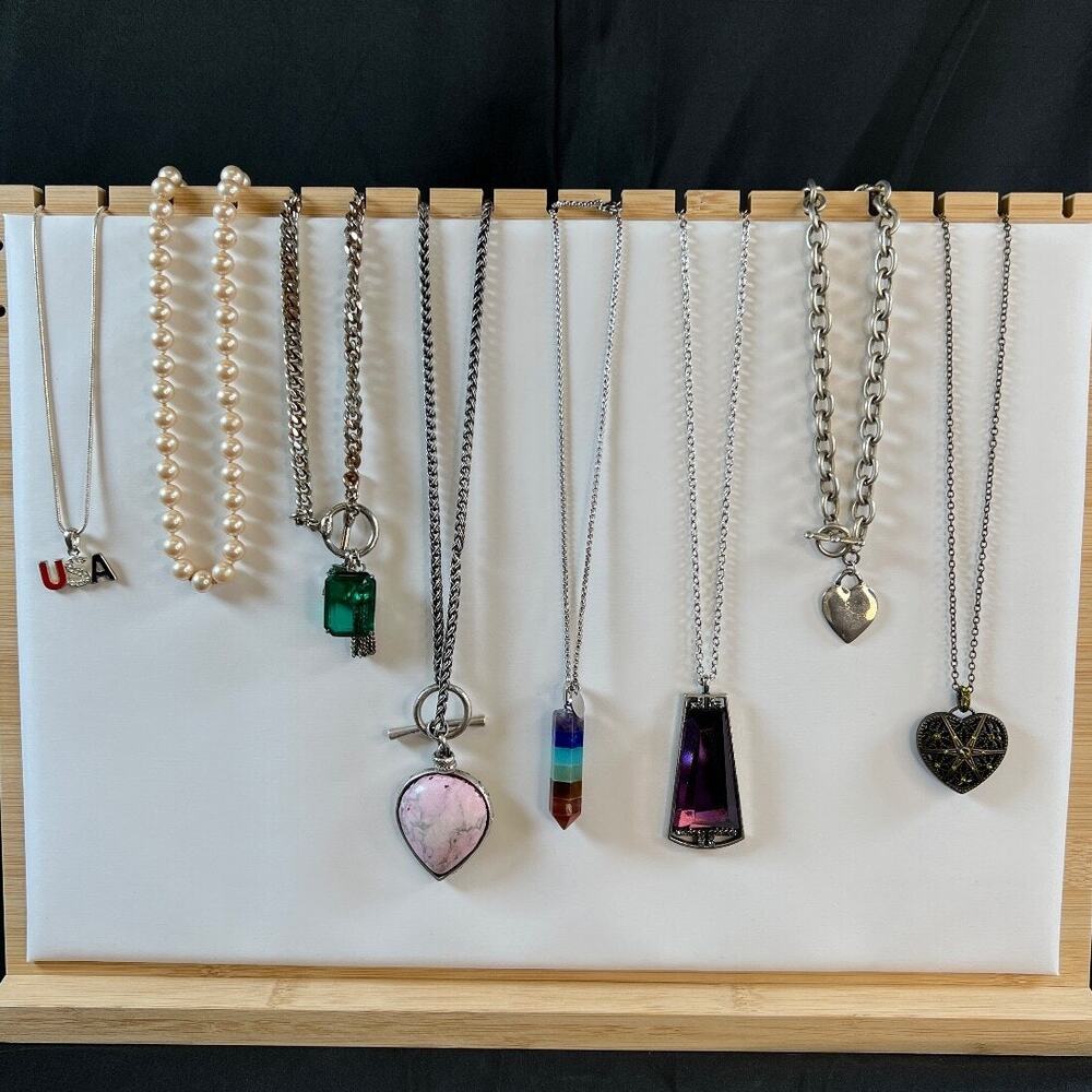 lot of 8 beautiful tinkerbell charm pendant with chain necklace assorted jewelry